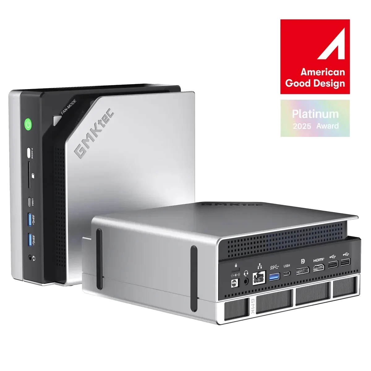 GMKtec EVO-X2 AI mini PC with AMD Ryzen AI Max+ 395, front view